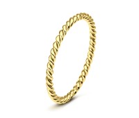 Gold Plated Silver Ring Plain Spiral NSR-420-GP